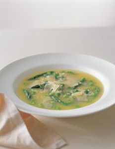 Asparagus and rice soup
