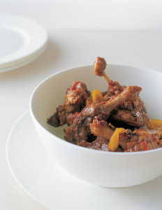 Duck pieces in tomato, orange and star anise
